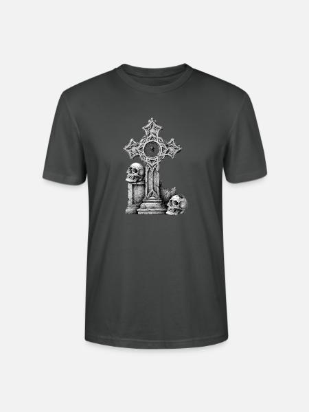 grabsteine, goth, menschenschädel - Stanley/Stella Unisex Bio-T-Shirt CRAFTER - Anthrazit