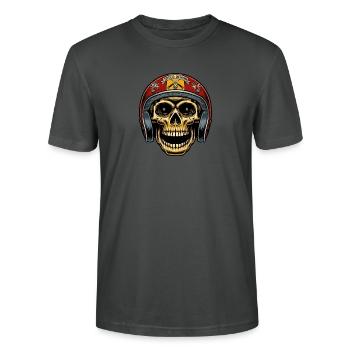 Speed Demon Schädelhelm - Stanley/Stella Unisex Bio-T-Shirt CRAFTER - Anthrazit - Vorne - Alina (178cm) & Michal (187cm)