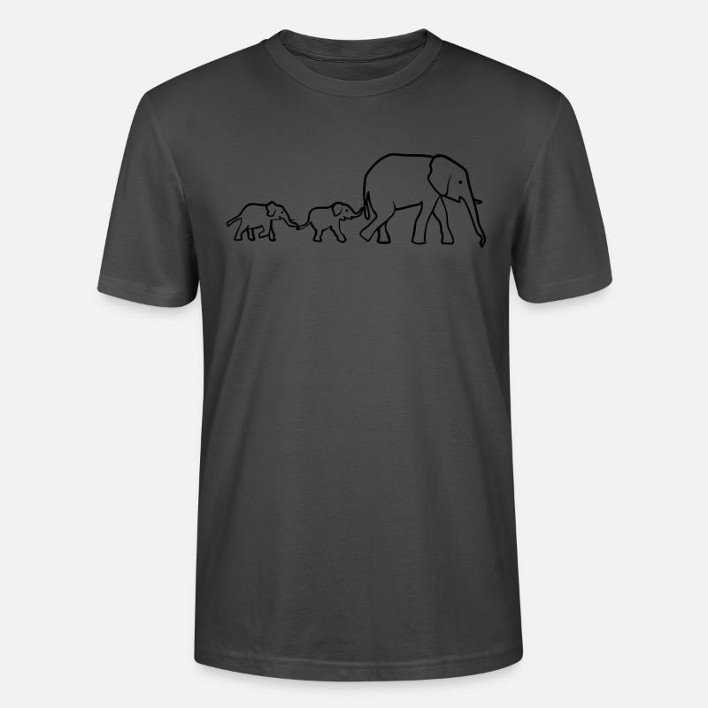 Elefanten Mutter und Junge, Elefant - Stanley/Stella Unisex Bio-T-Shirt CRAFTER - Anthrazit