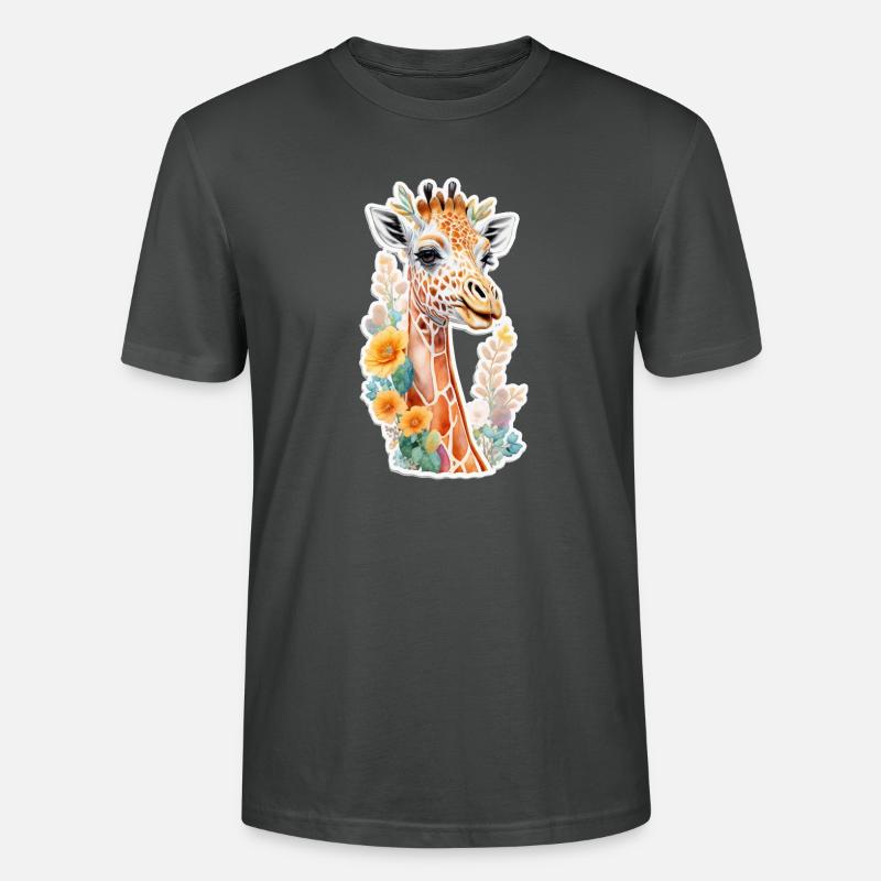Giraffe - Stanley/Stella Unisex Bio-T-Shirt CRAFTER - Anthrazit