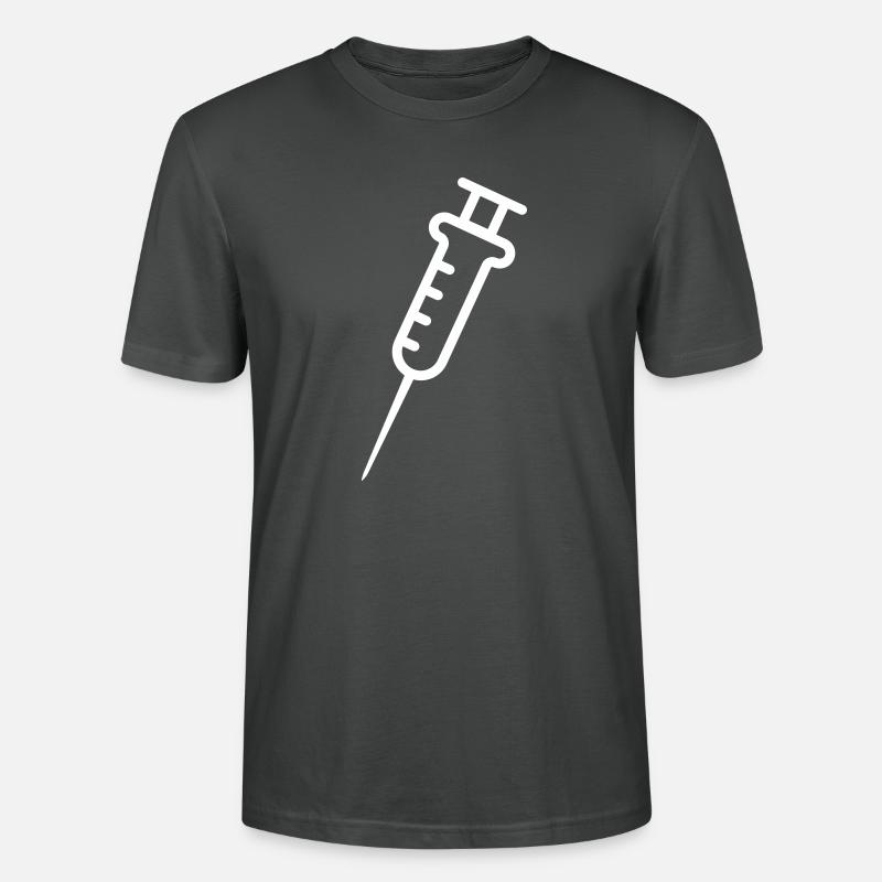 Seringue blanche, graphique vectoriel - T-shirt bio CRAFTER Stanley Stella Unisexe - charbon
