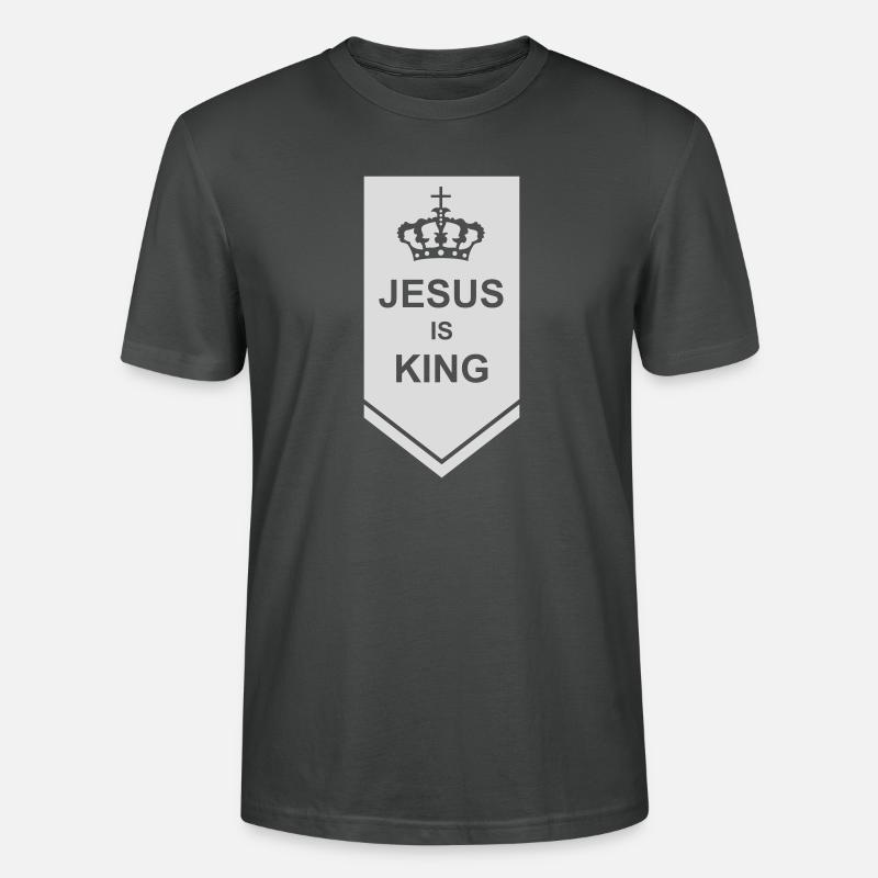 jesus is king Zitat - Stanley/Stella Unisex Bio-T-Shirt CRAFTER - Anthrazit