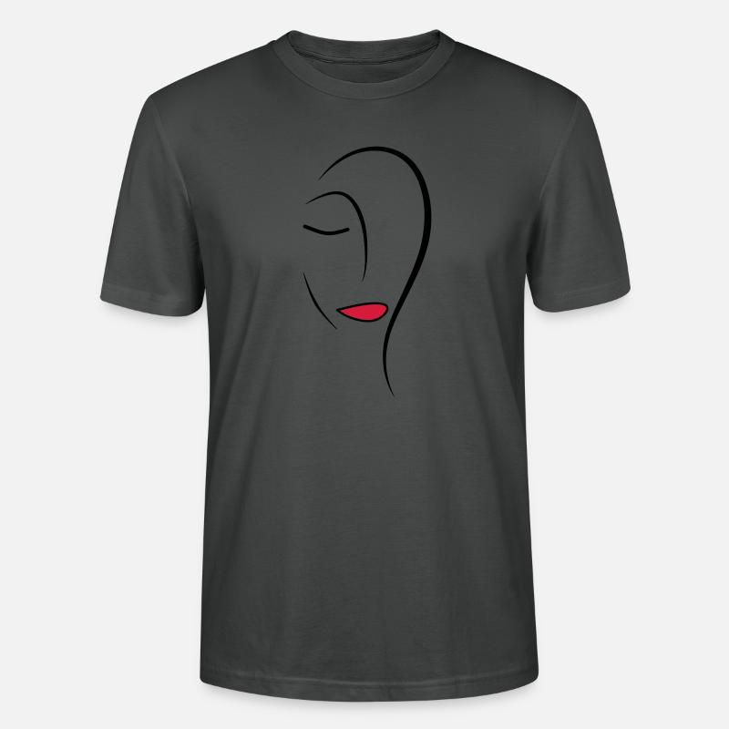 Face de dessin au trait - T-shirt bio CRAFTER Stanley Stella Unisexe - charbon