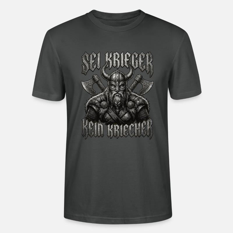 Sei Krieger kein Kriecher Wikinger Bart - Stanley/Stella Unisex Bio-T-Shirt CRAFTER - Anthrazit