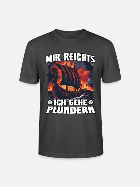 Vikingerschiff Plünder-Motiv - Stanley/Stella Unisex Bio-T-Shirt CRAFTER - Anthrazit