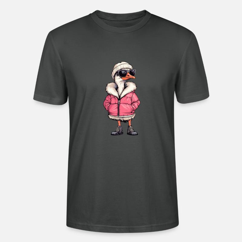 Strauß Winter Comic - Stanley/Stella Unisex Bio-T-Shirt CRAFTER - Anthrazit