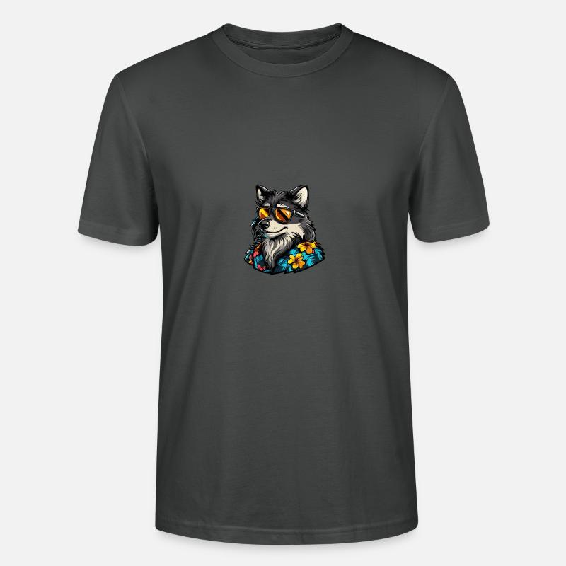Wolf Comic Cool Sommer - Stanley/Stella Unisex Bio-T-Shirt CRAFTER - Anthrazit