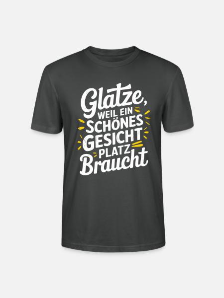 Frisur Glatze Haarausfall, Lustiges Glatzenträger - Stanley/Stella Unisex Bio-T-Shirt CRAFTER - Anthrazit
