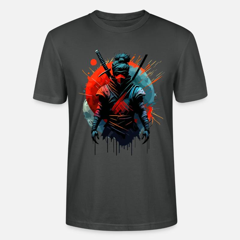 Kriegerischer Ninja Samurai Japan - Stanley/Stella Unisex Bio-T-Shirt CRAFTER - Anthrazit