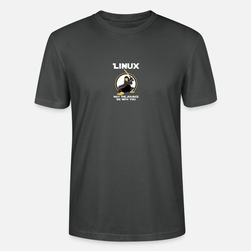 may_the_linux_source - T-shirt bio CRAFTER Stanley Stella Unisexe - charbon