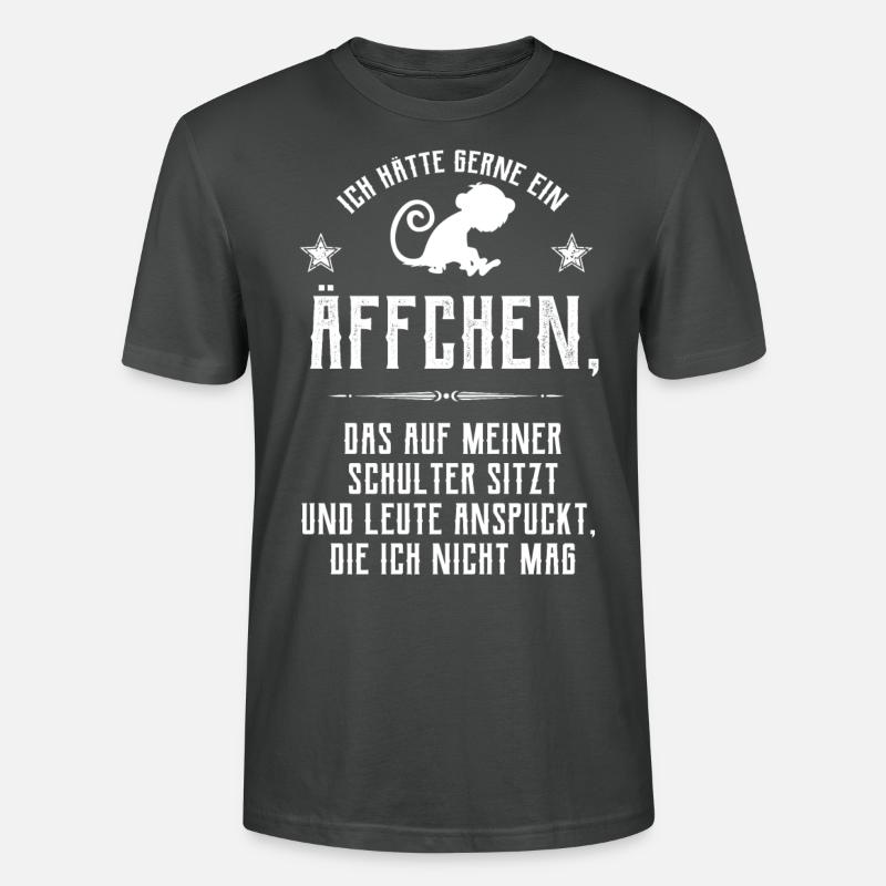 Äffchen auf Schulter - Stanley/Stella Unisex Bio-T-Shirt CRAFTER - Anthrazit