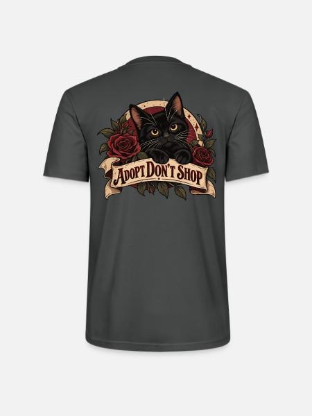 Adopt Don’t Shop Black Cat - Stanley/Stella Unisex Bio-T-Shirt CRAFTER - Anthrazit