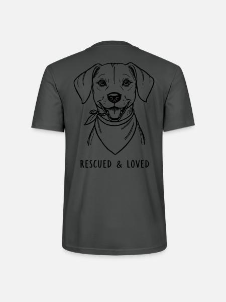 Rescued & Loved Dog - Stanley/Stella Unisex Bio-T-Shirt CRAFTER - Anthrazit