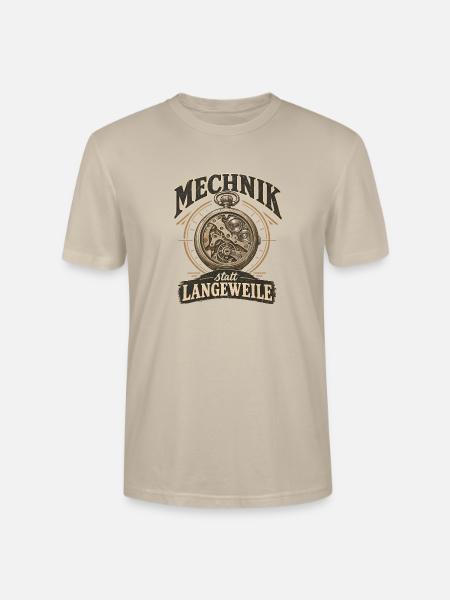 Mechnik statt Langeweile Uhrwerkdesign Uhrenfans - Stanley/Stella Unisex Bio-T-Shirt CRAFTER - Beige