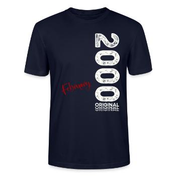 25ème anniversaire cadeau mari Original février 2000 - T-shirt bio CRAFTER Stanley Stella Unisexe - marine - Devant - Alina (178cm) & Michal (187cm)