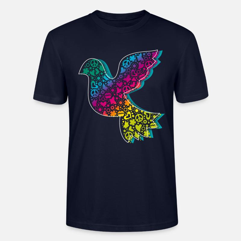 Friedenstaube Verlauf DDP - Stanley/Stella Unisex Bio-T-Shirt CRAFTER - Navy