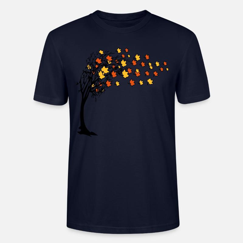 Herbst baum blätter - Stanley/Stella Unisex Bio-T-Shirt CRAFTER - Navy