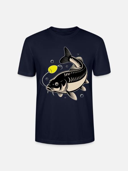 Karpfen & Boilie – Der Moment vor dem Biss - Stanley/Stella Unisex Bio-T-Shirt CRAFTER - Navy