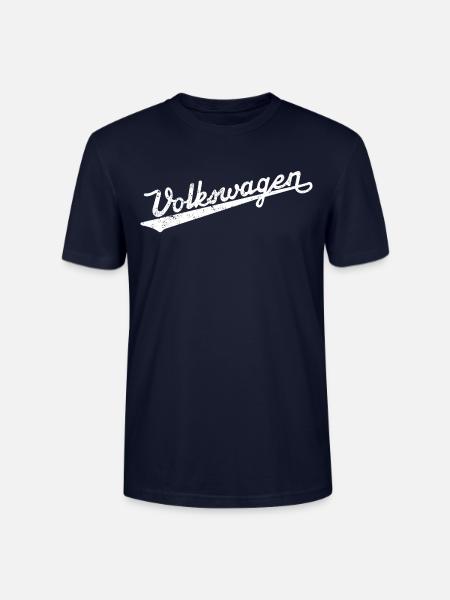 Volkswagen VW Logoschriftzug Retro Weiß - Stanley/Stella Unisex Bio-T-Shirt CRAFTER - Navy