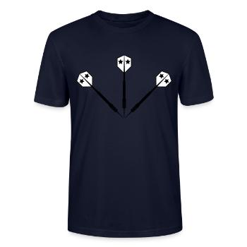 Darts Dartpfeil Dartpfeile 2c - Stanley/Stella Unisex Bio-T-Shirt CRAFTER - Navy - Vorne - Alina (178cm) & Michal (187cm)