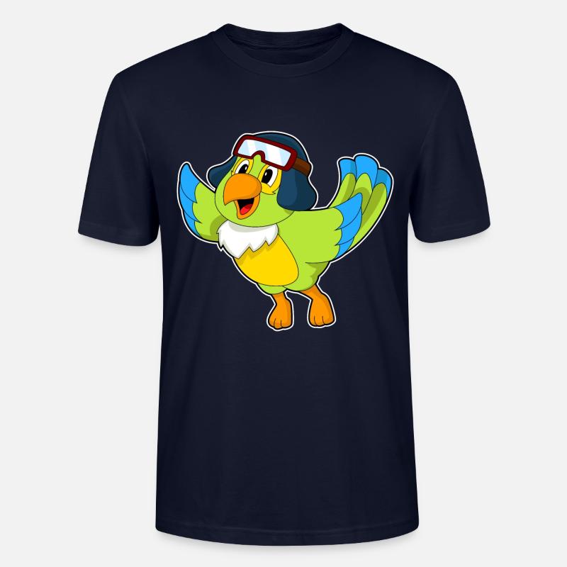 Parrot Pilot Pilot Cap - Stanley/Stella CRAFTER Unisex Organic T-Shirt - navy