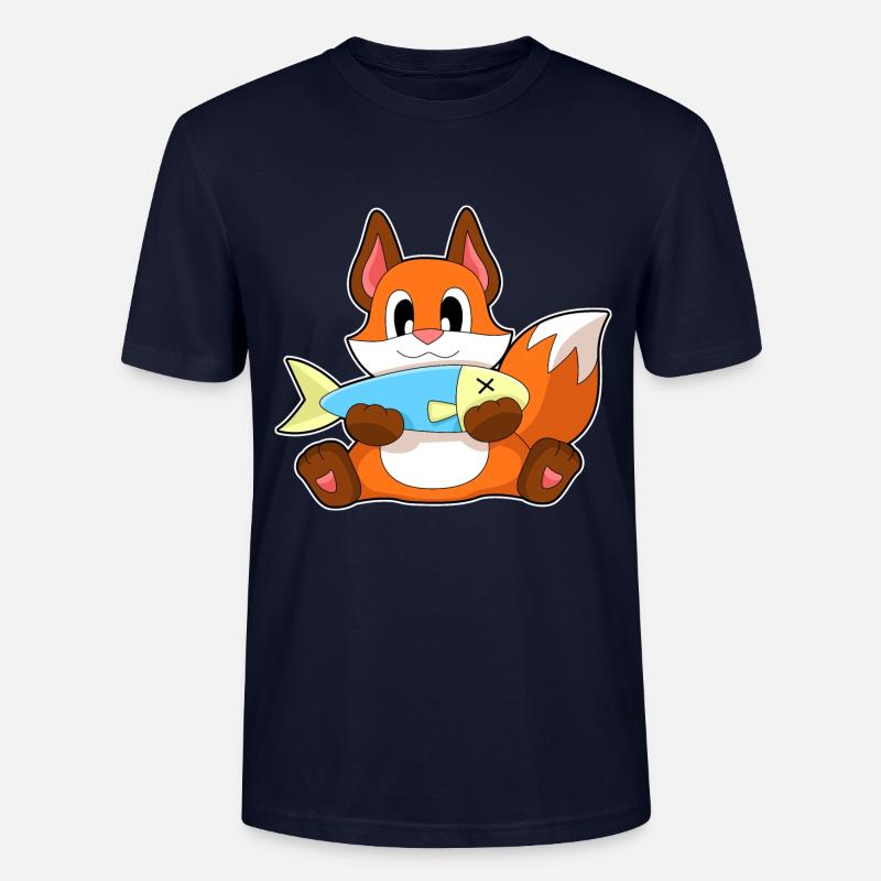 Fox Fish - Stanley/Stella CRAFTER Unisex Organic T-Shirt - navy