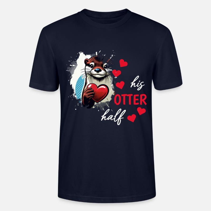 Otter half liebe geschenk - Stanley/Stella Unisex Bio-T-Shirt CRAFTER - Navy