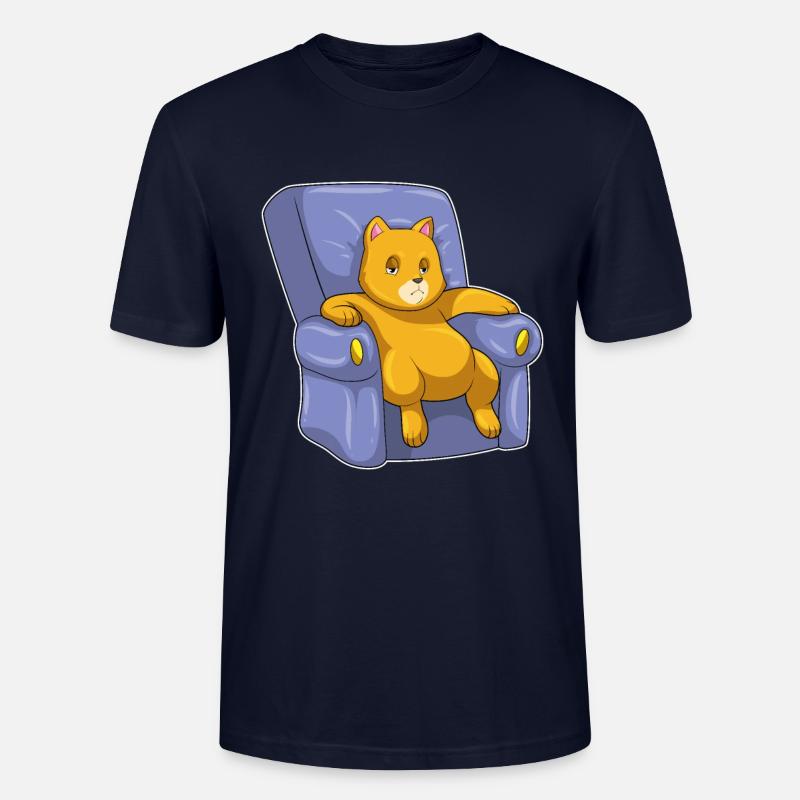Katze mit Sofa - Stanley/Stella Unisex Bio-T-Shirt CRAFTER - Navy