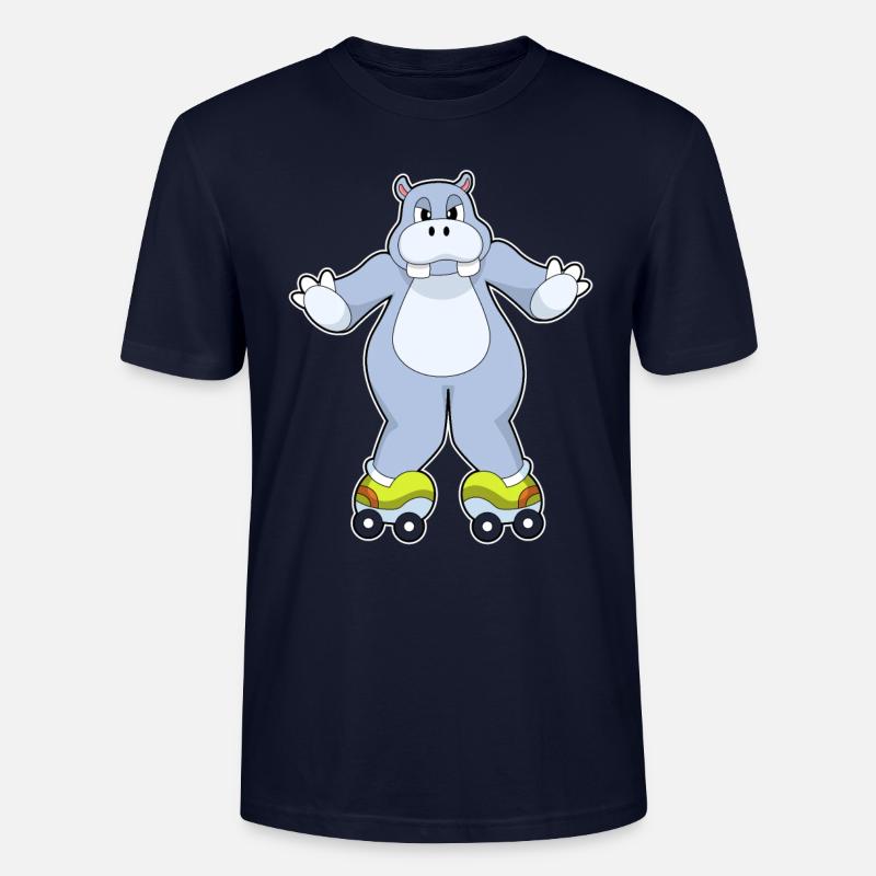 Nilpferd mit Rollschuhe - Stanley/Stella Unisex Bio-T-Shirt CRAFTER - Navy