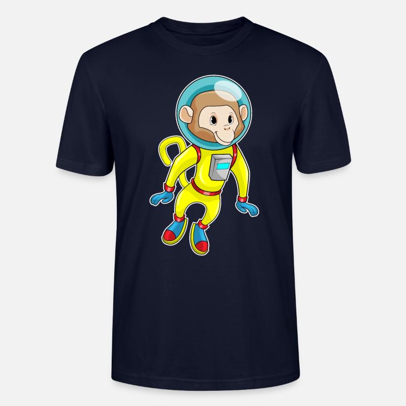 Affe als Astronaut - Stanley/Stella Unisex Bio-T-Shirt CRAFTER - Navy
