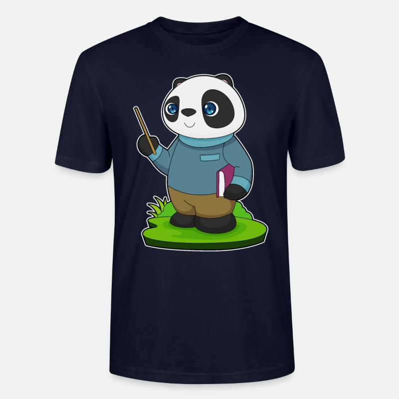 Panda Lehrer Pointer - Stanley/Stella Unisex Bio-T-Shirt CRAFTER - Navy