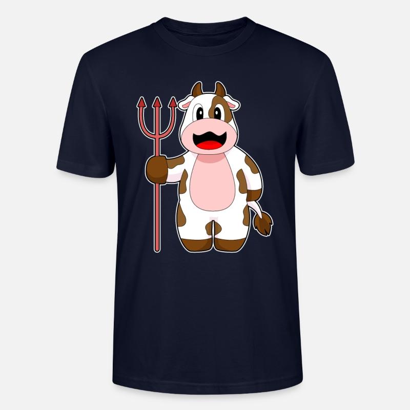 Vache Halloween Devil Trident - T-shirt bio CRAFTER Stanley Stella Unisexe - marine