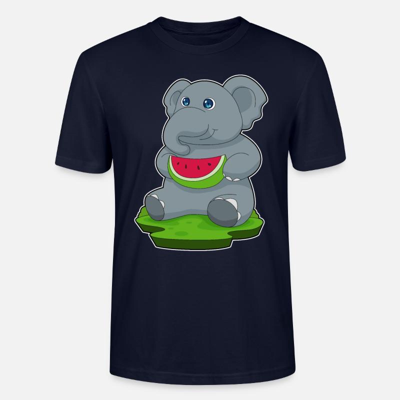 Éléphant Pastèque Fruit - T-shirt bio CRAFTER Stanley Stella Unisexe - marine