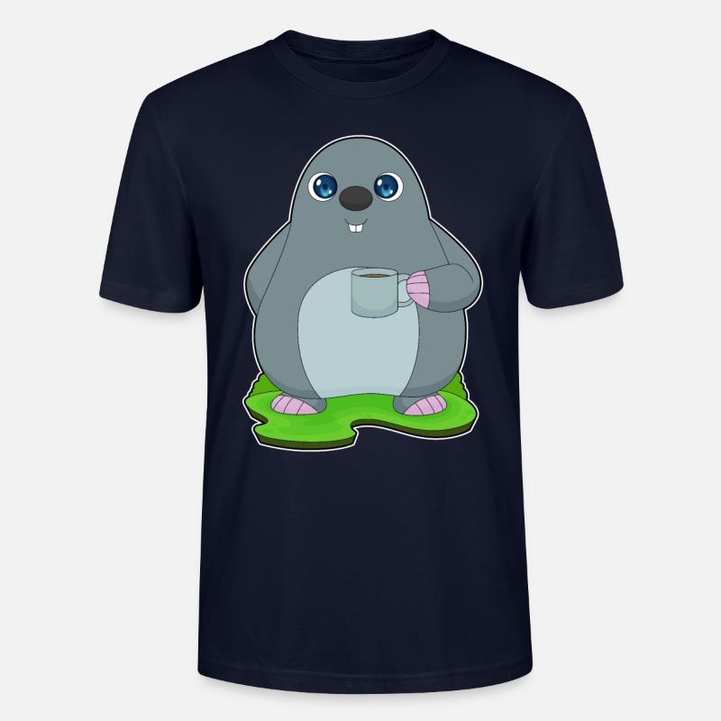 Mole Coffee Tassee - Stanley/Stella CRAFTER Unisex Organic T-Shirt - navy