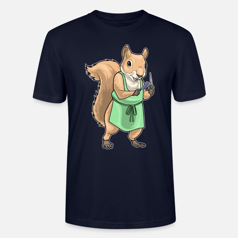 Écureuil Coiffeur Ciseaux Peigne - T-shirt bio CRAFTER Stanley Stella Unisexe - marine