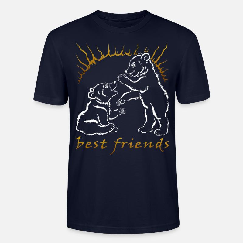 Zwei Bären - beste Freunde - Stanley/Stella Unisex Bio-T-Shirt CRAFTER - Navy
