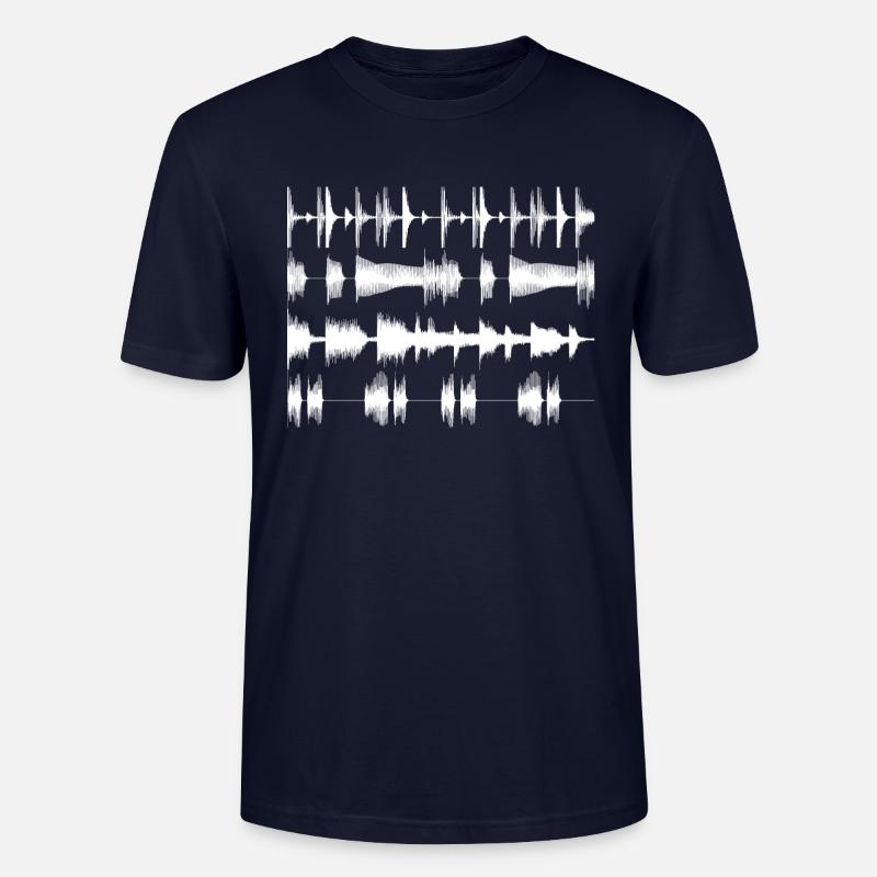 White waveforms - T-shirt bio CRAFTER Stanley Stella Unisexe - marine