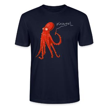 Krake krakelt (b) - Stanley/Stella Unisex Bio-T-Shirt CRAFTER - Navy - Vorne - Alina (178cm) & Michal (187cm)