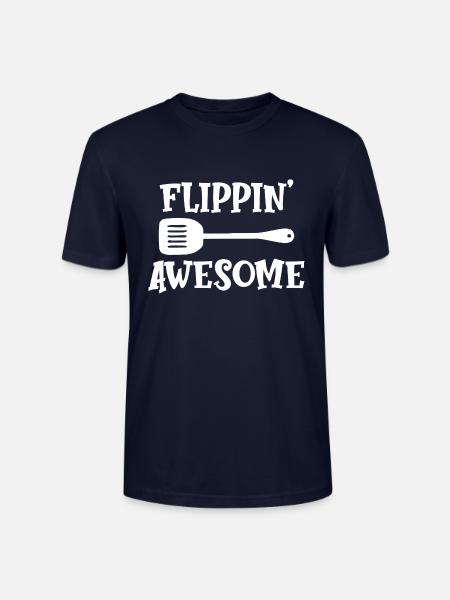 Flippin Awesome- Grillsaison Tshirt - Stanley/Stella Unisex Bio-T-Shirt CRAFTER - Navy