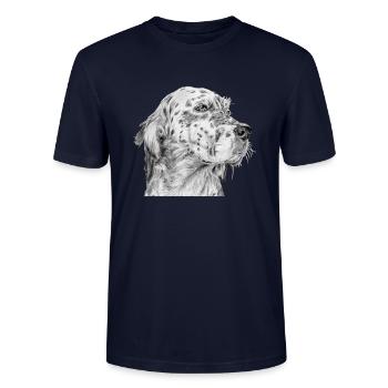 Englisch Englisch Setter - Stanley/Stella Unisex Bio-T-Shirt CRAFTER - Navy - Vorne - Alina (178cm) & Michal (187cm)