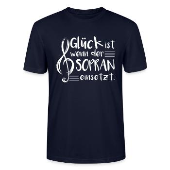 Glück Ist Wenn Sopran Einsetzt Chor Singen Sänger - Stanley/Stella Unisex Bio-T-Shirt CRAFTER - Navy - Vorne - Alina (178cm) & Michal (187cm)