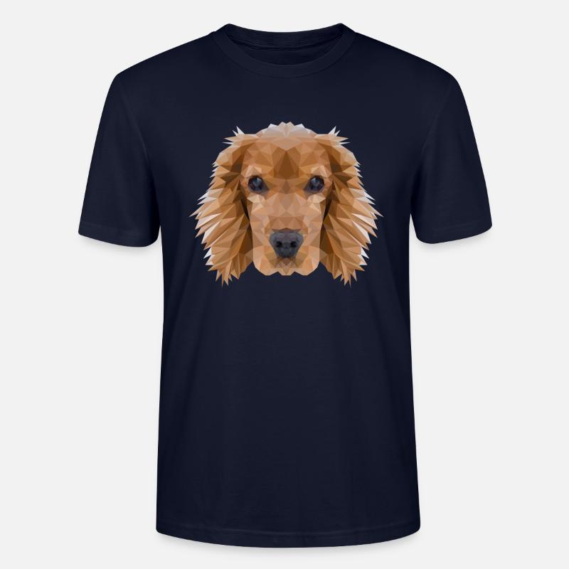 Cocker Spaniel Hund Polygondesign - Stanley/Stella Unisex Bio-T-Shirt CRAFTER - Navy