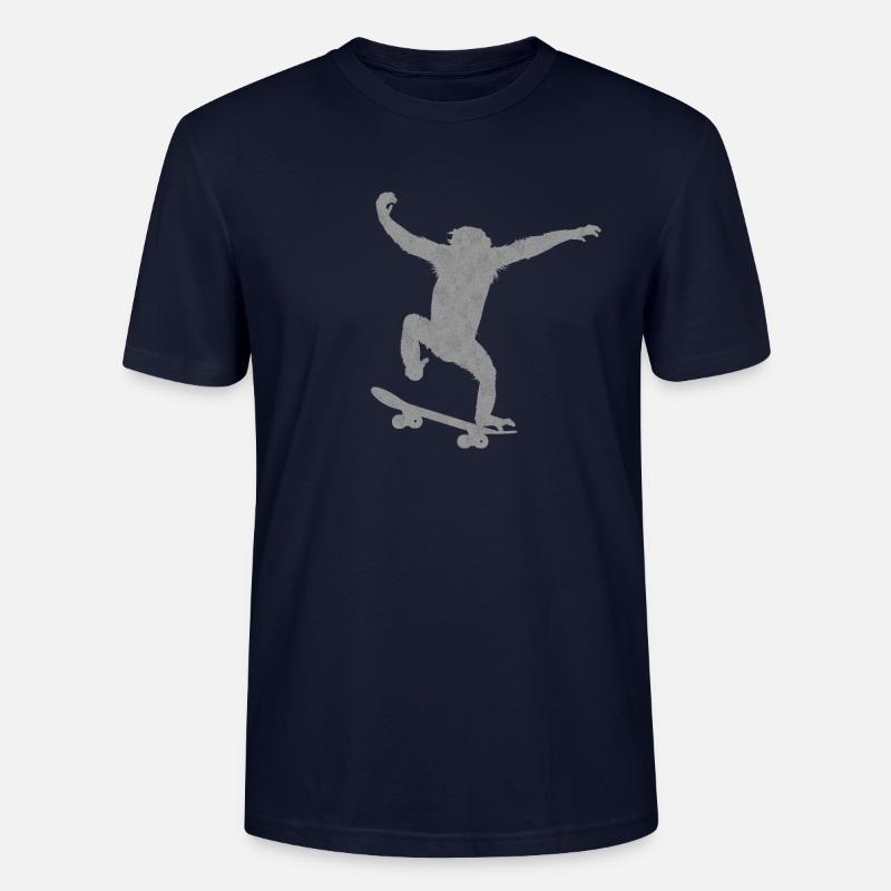 Monkey Skateboard - Stanley/Stella Unisex Bio-T-Shirt CRAFTER - Navy