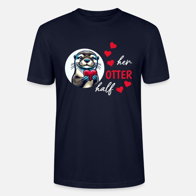 Otter half liebe geschenk - Stanley/Stella Unisex Bio-T-Shirt CRAFTER - Navy