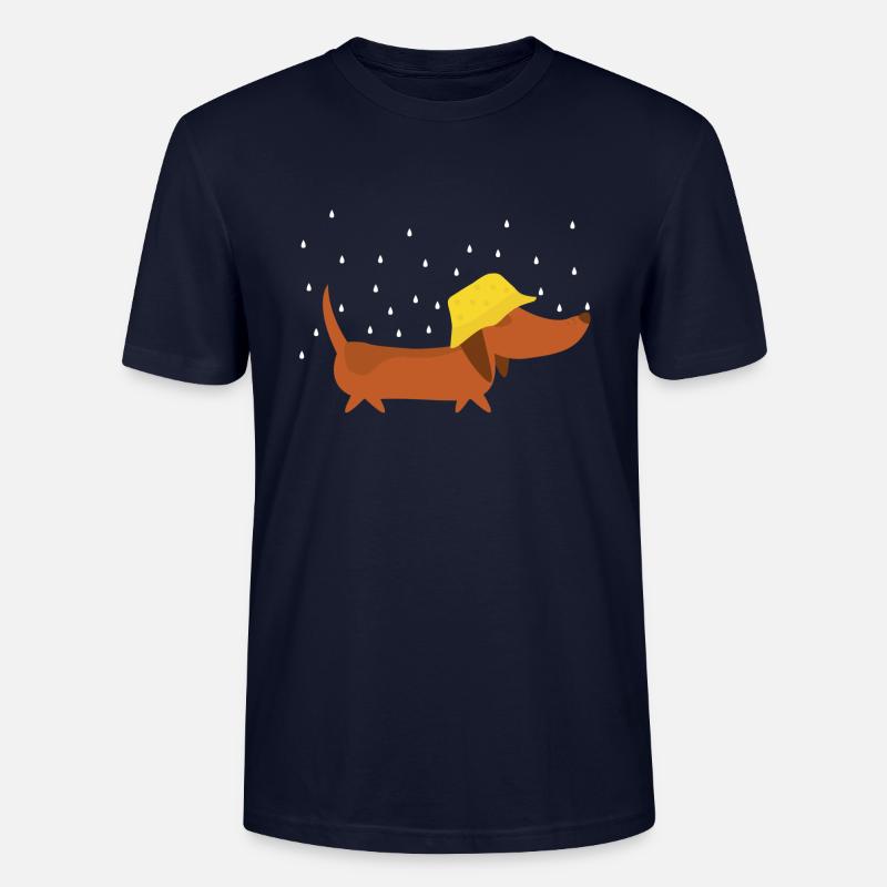 Dackel mit Regenhut - Stanley/Stella Unisex Bio-T-Shirt CRAFTER - Navy