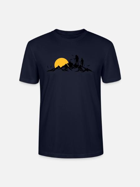 Natur - Berge Wanderer - Stanley/Stella Unisex Bio-T-Shirt CRAFTER - Navy