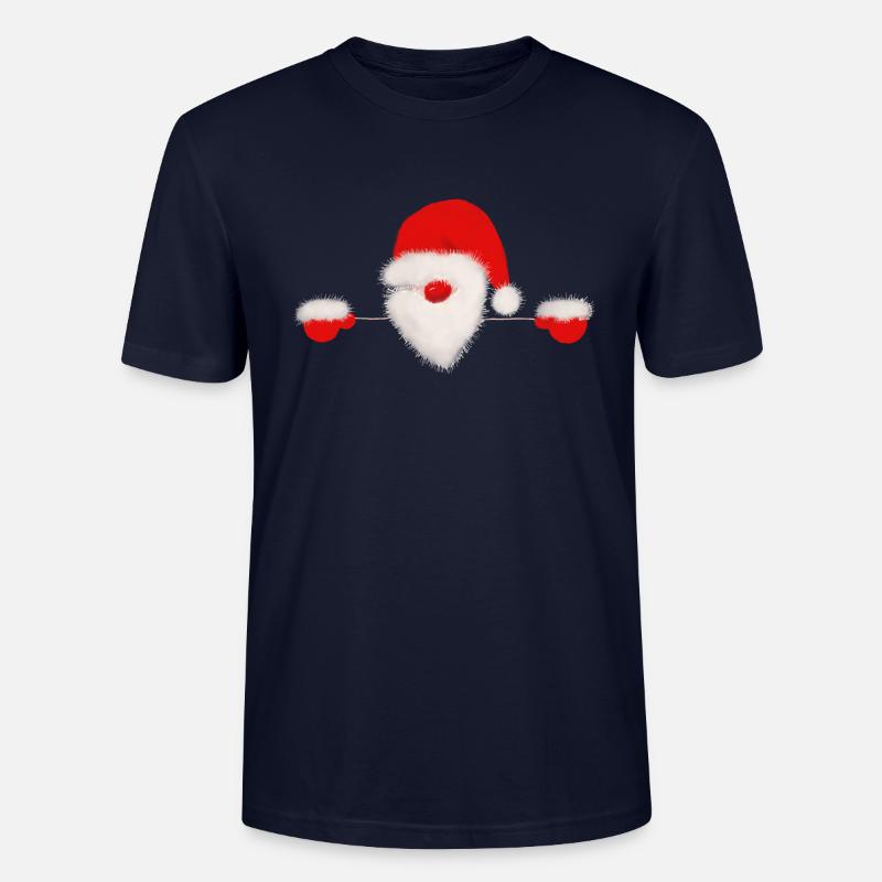 Peeping Weihnachtsmann - Stanley/Stella Unisex Bio-T-Shirt CRAFTER - Navy