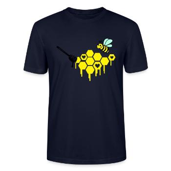 beekeeper - Stanley/Stella CRAFTER Unisex Organic T-Shirt - navy - Front - Alina (178cm) & Michal (187cm)
