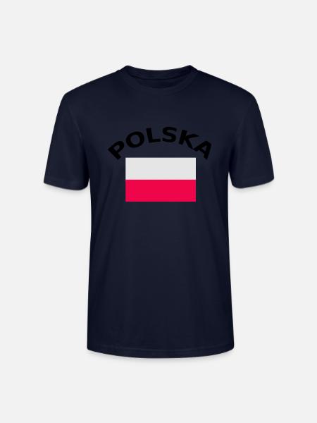 Pologne, Polska, drapeau, drapeau - T-shirt bio CRAFTER Stanley Stella Unisexe - marine