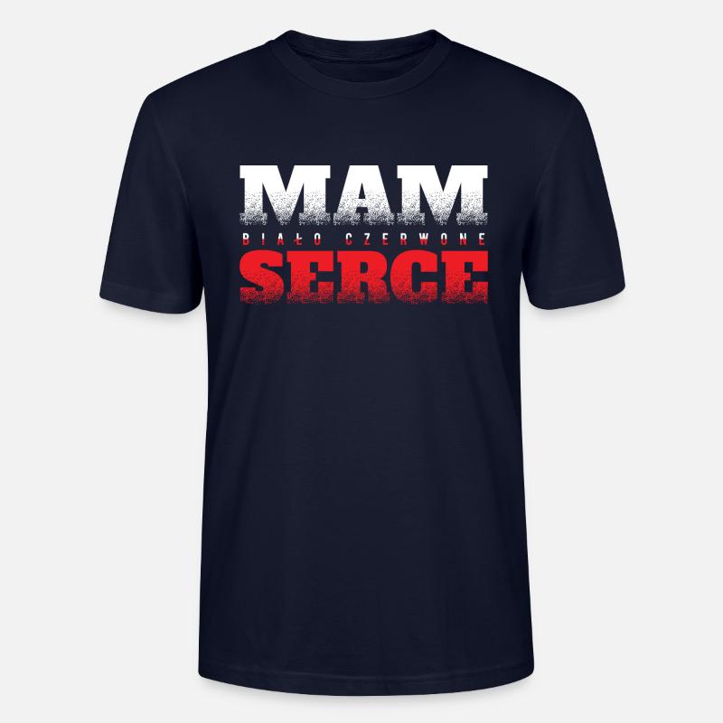 Polen - czerwone serce - Stanley/Stella Unisex Bio-T-Shirt CRAFTER - Navy
